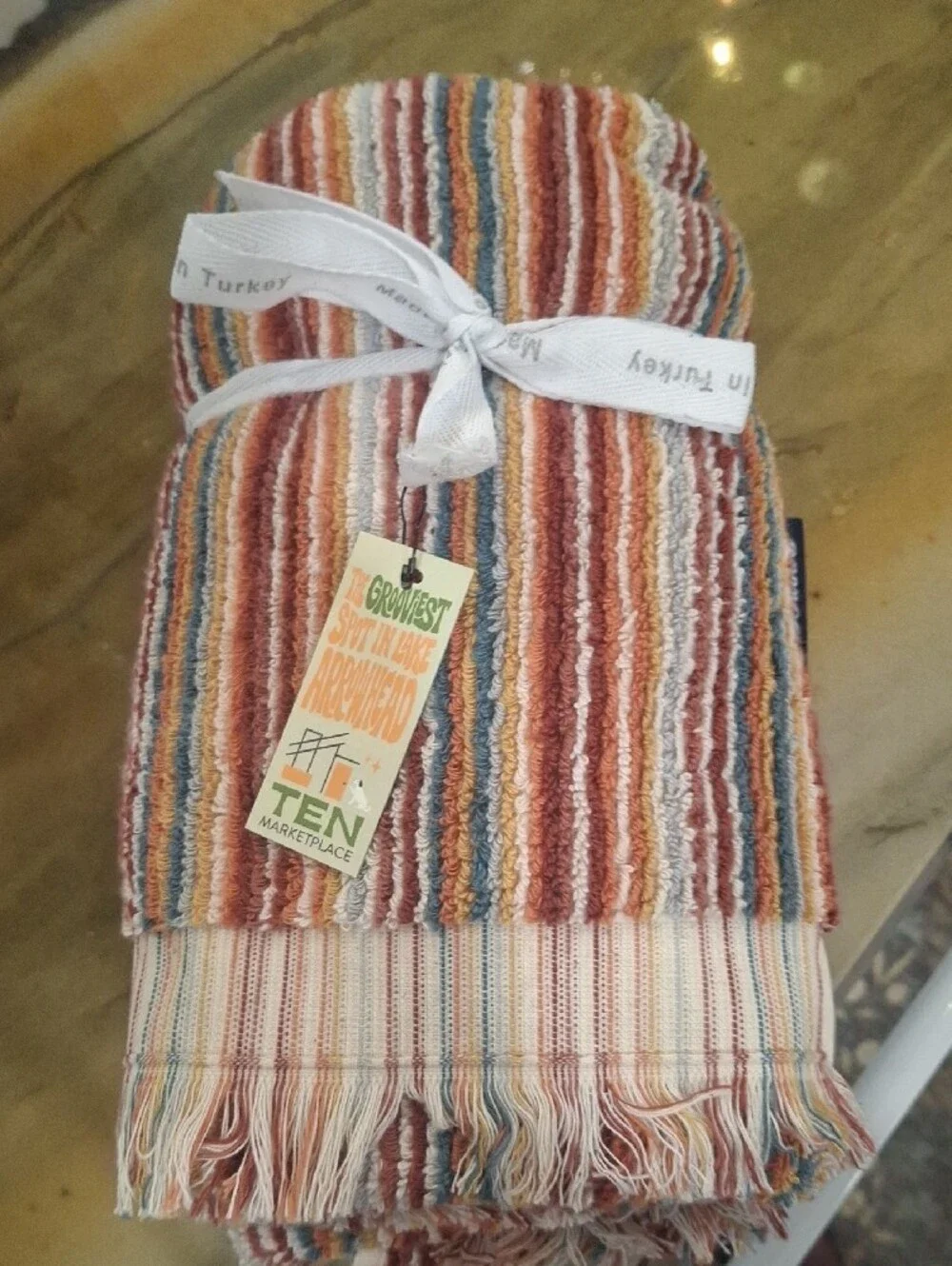 Set Of 2 Striped Multicolor Kitchen Towel Set